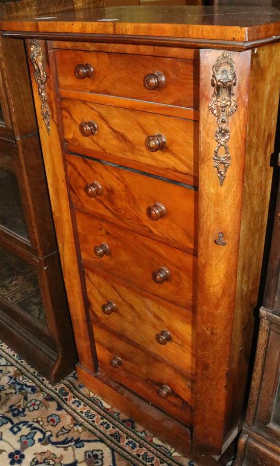 Victorian walnut Wellington chest